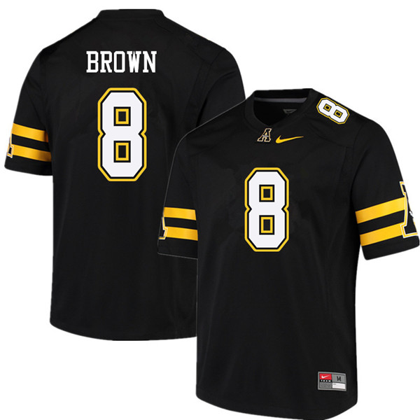 Men #8 Stephon Brown Appalachian State Mountaineers College Football Jerseys Sale-Black